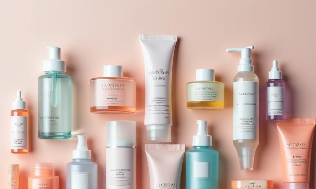 Verschillende cosmetische producten in private label verpakkingen